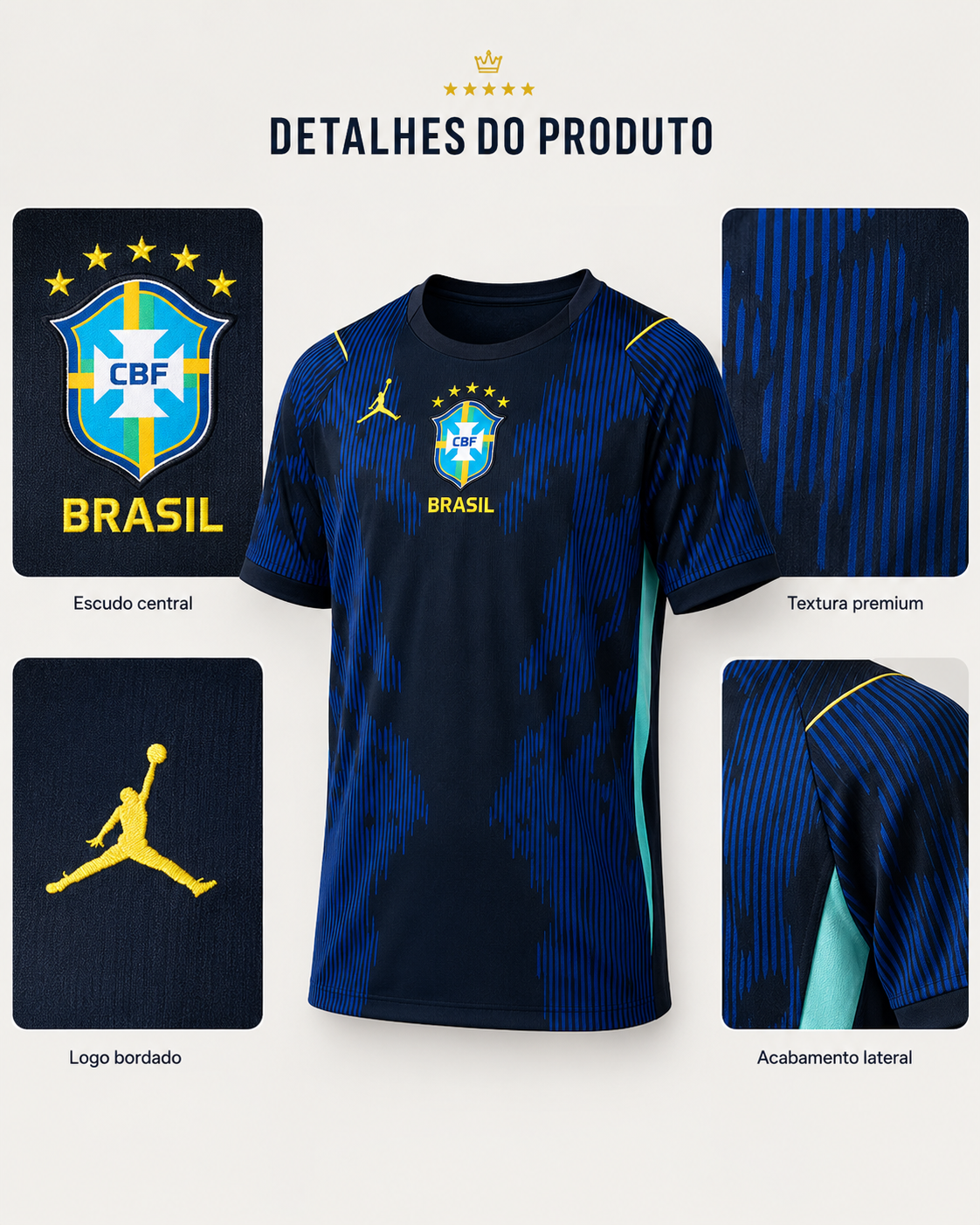 Detalhes camisa escura